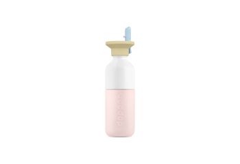 dopper steel soft pink met flip straw