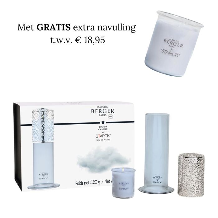 Design kandelaar by Starck Peau de Pierre + GRATIS extra navulling