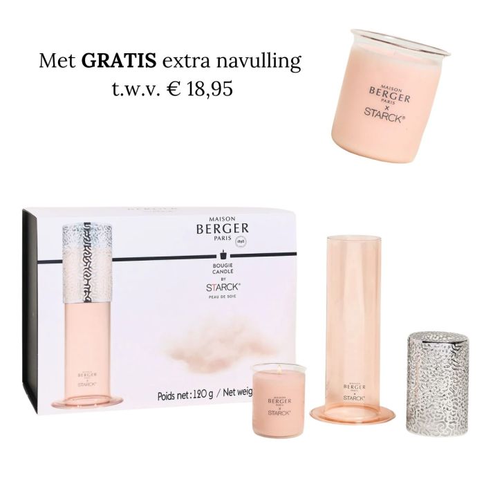Design kandelaar by Starck Peau de Soie + GRATIS extra navulling