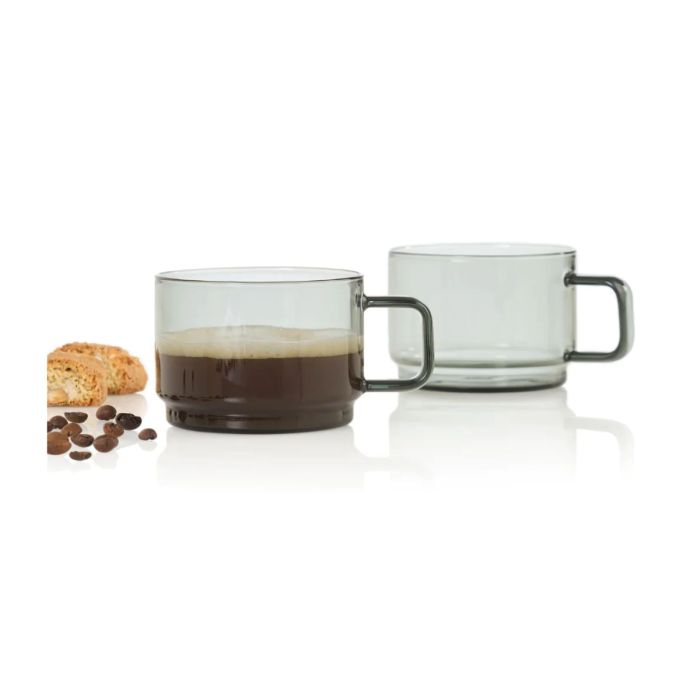 Thee- Koffieglas ADHOC Impact Grey 300ml Set van 2