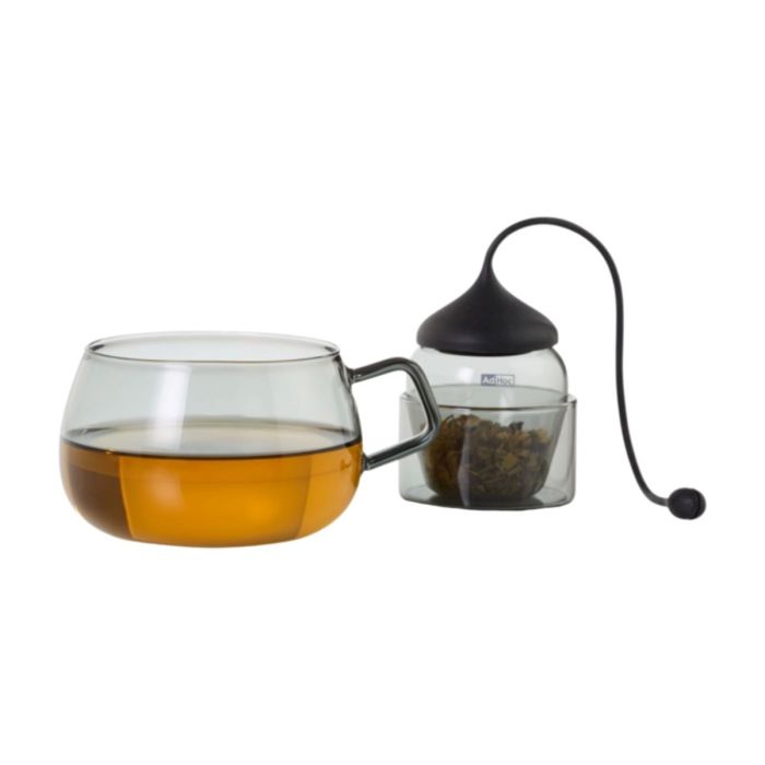 Theeglas ADHOC Yuna Grey 400ml Set van 2