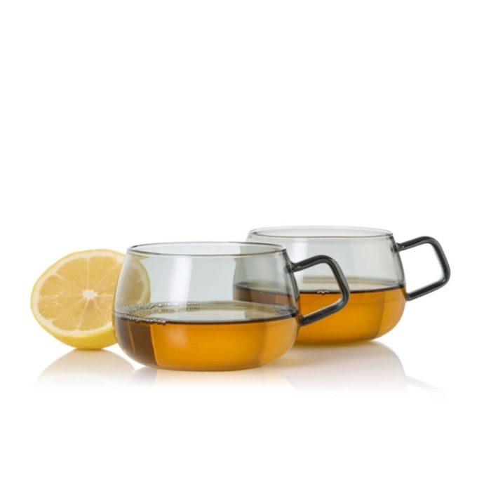 Theeglas ADHOC Yuna Grey 400ml Set van 2