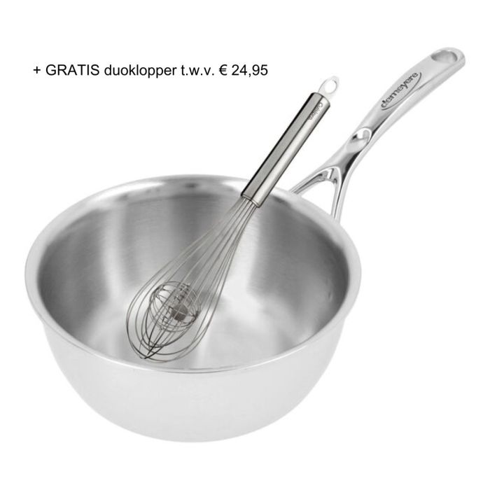 Demeyere Atlantis 7 Sauspan 18 cm / 1,5 L - Met Gratis Duoklopper t.w.v. € 24,95