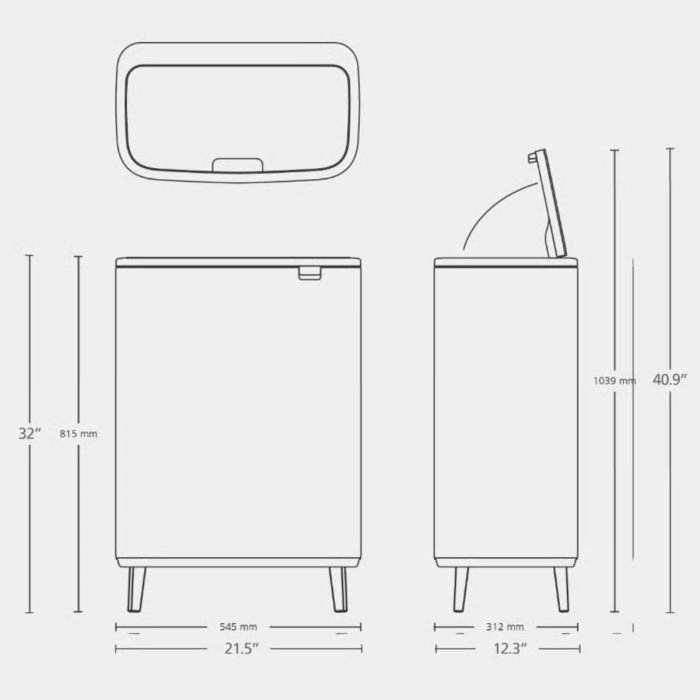 Brabantia Bo Touch Bin Hi 2 x 30l Soft Beige