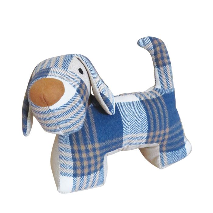 DEURSTOP TWEED DOG BLAUW