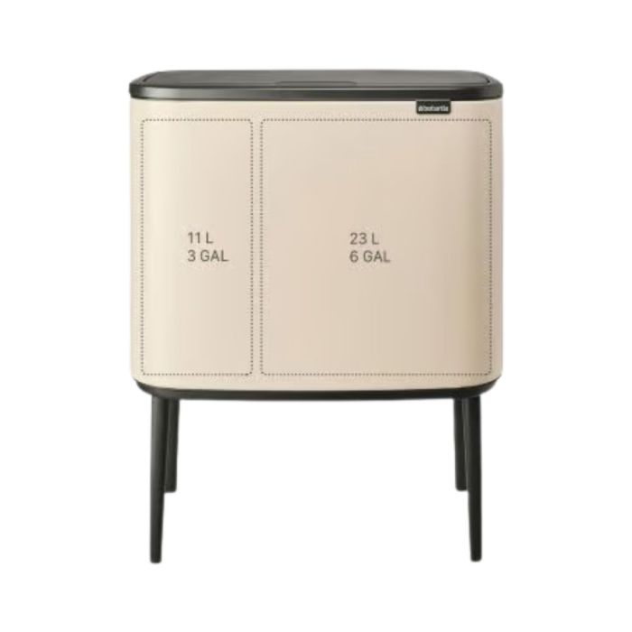 Brabantia Bo Touch Bin Prullenbak 11+23 Liter Soft Beige 