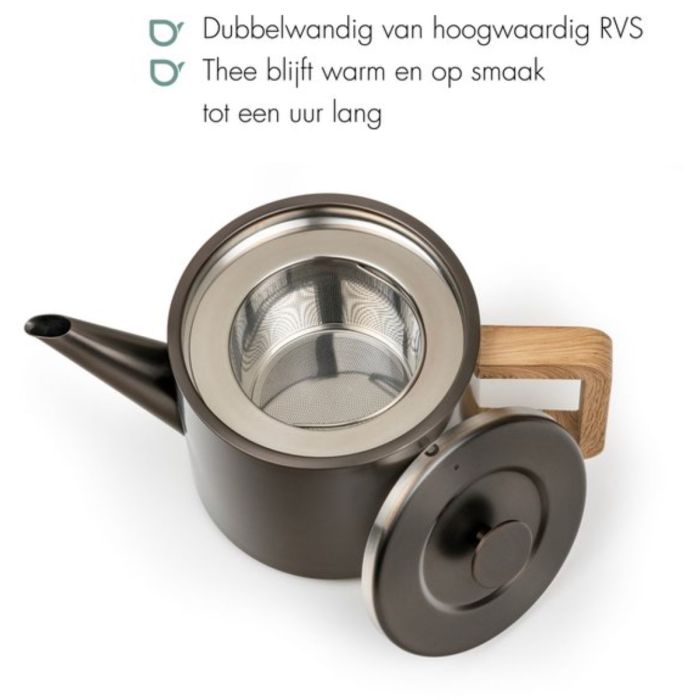 Bredemeijer Theepot Narvik - 1,1 liter - Metallic grijs