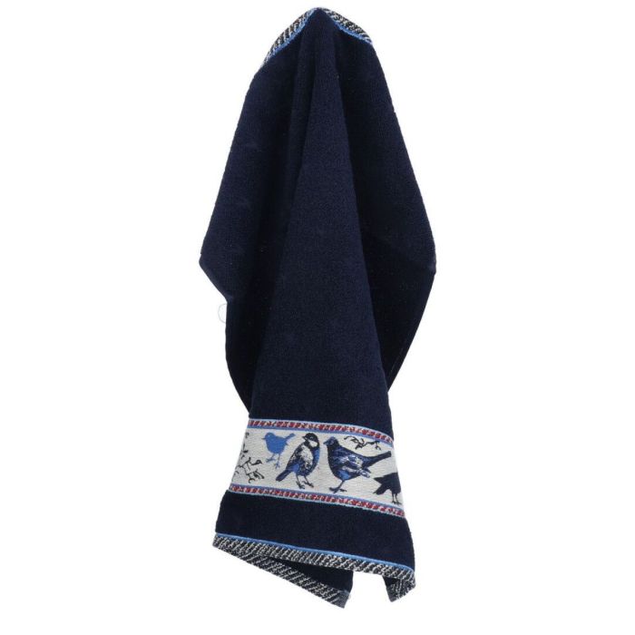Bunzlau Castle Keukendoek BIRDS DARK BLUE