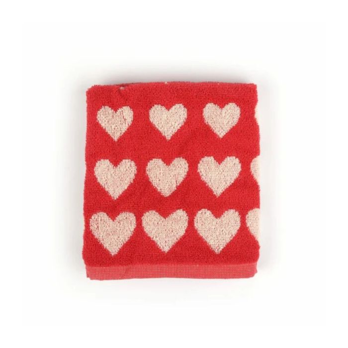 Bunzlau Castle Keukendoek HEARTS RED