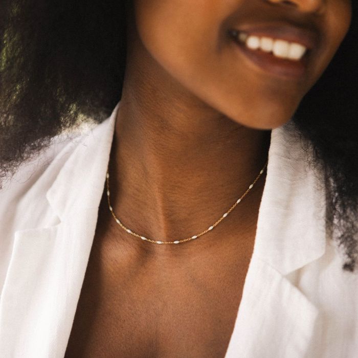 MY JOLIE CANDLE MET KETTING GOUD/BEIGE FLEUR DE CERISIER