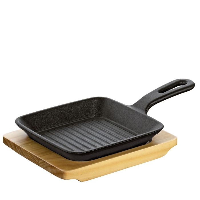 Küchenprofi BBQ - Grill-/serveerpan met houten onderbord