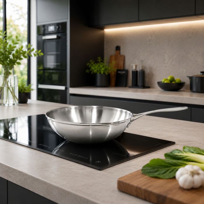 Demeyere Wok Industry 5 wok vlakke bodem 30 cm
