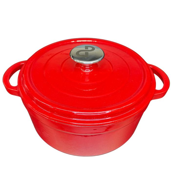 KDP GIETIJZEREN BRAADPAN 24CM ROOD