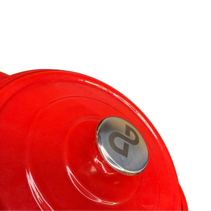 KDP GIETIJZEREN BRAADPAN 24CM ROOD