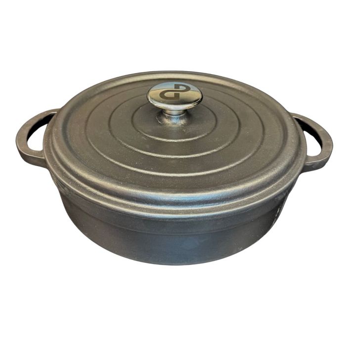 KDP GIETIJZERen  BRAADPAN 28CM LAAG ZWART