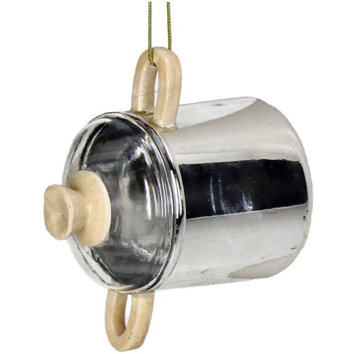 ORNAMENT Soep Pan GLAS Zilver 8.5CM