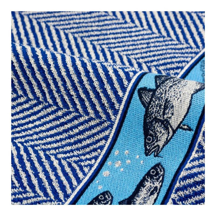 BUNZLAU KEUKENDOEK VIS ROYAL BLUE