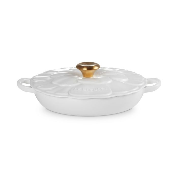 Le Creuset - CAMPAGNARD BLOESEM SIGNATURE - WIT -26cm/ 2,2ltr