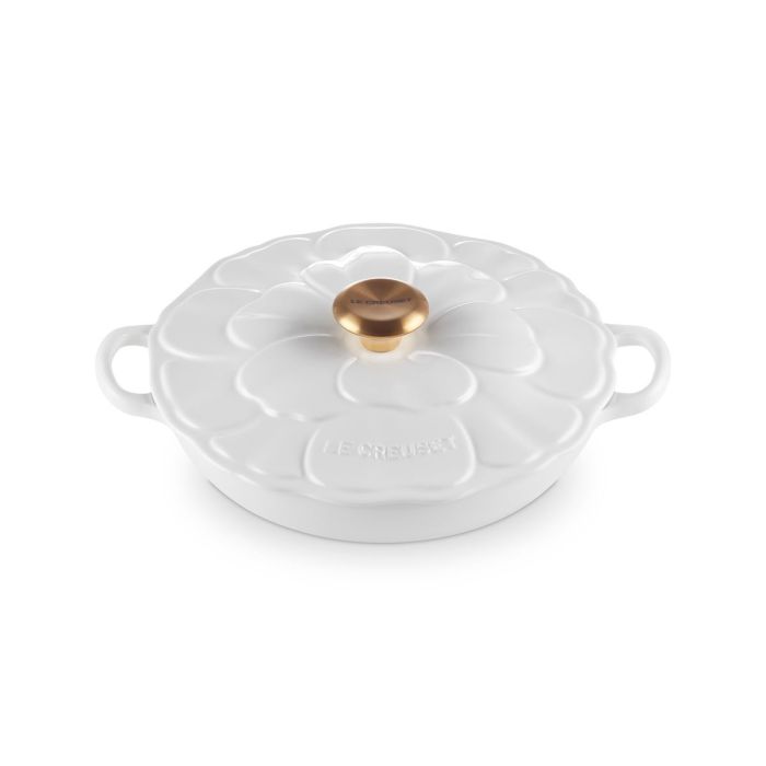 Le Creuset - CAMPAGNARD BLOESEM SIGNATURE - WIT -26cm/ 2,2ltr