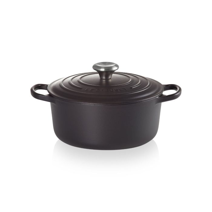 LE CREUSET RONDE BRAAD/STOOFPAN 20CM MAT ZWART