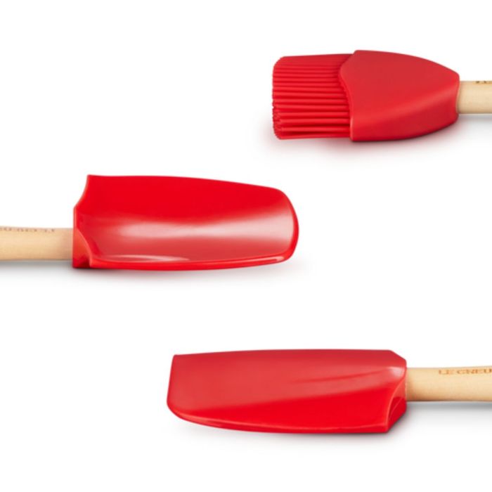 LE CREUSET PREMIUM SPATELS SET VAN 3 KERSENROOD