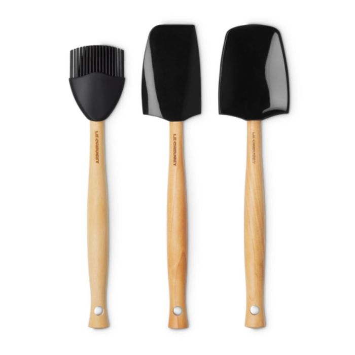 LE CREUSET PREMIUM SPATELS SET VAN 3 ZWART