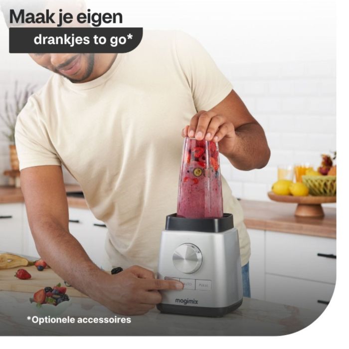 Magimix Power Blender 4 Zwart + GRATIS 2x Blendcups