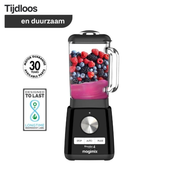 Magimix Power Blender 4 Zwart + GRATIS 2x Blendcups