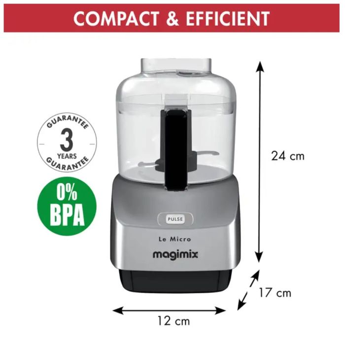 Magimix Le Micro Foodprocessor Mat Chroom