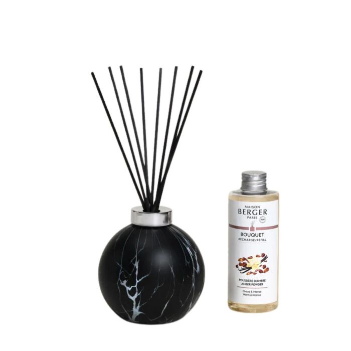 Maison Berger Geurstokjes Marbrure Noir 200 ml. Amber Powder