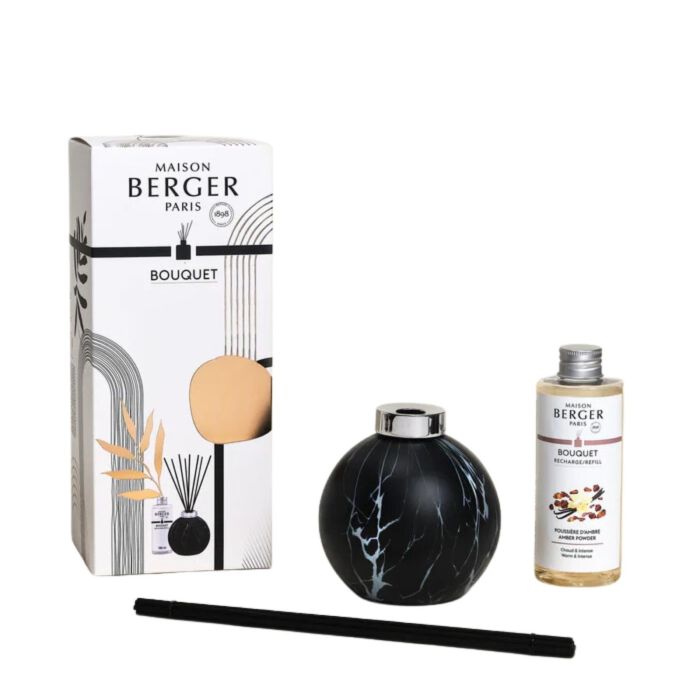 Maison Berger Geurstokjes Marbrure Noir 200 ml. Amber Powder