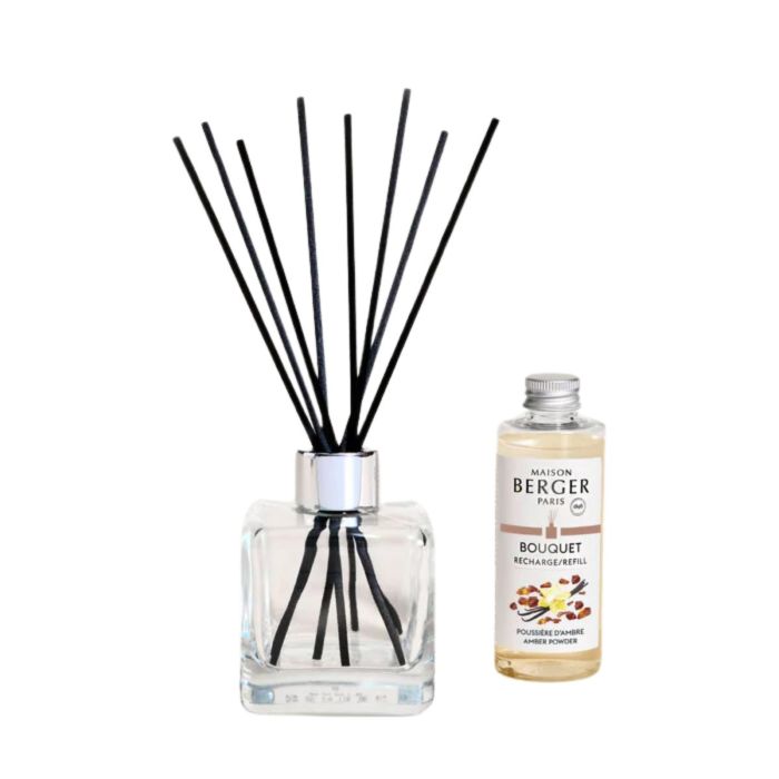 MAISON BERGER GEURSTOKJES AMBER POWDER + 100ML NAVULLING