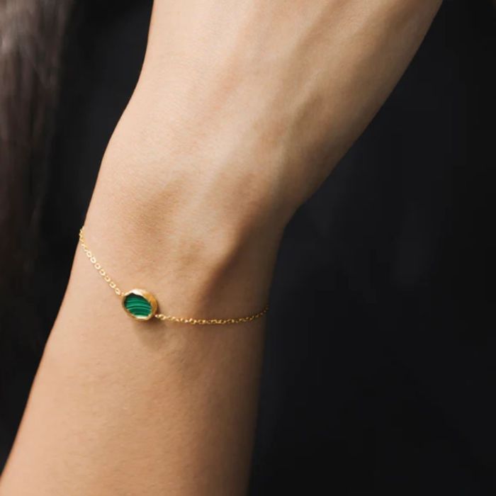 Geurkaars met gouden armband Malachite - Le Pouvoir Des Pierres