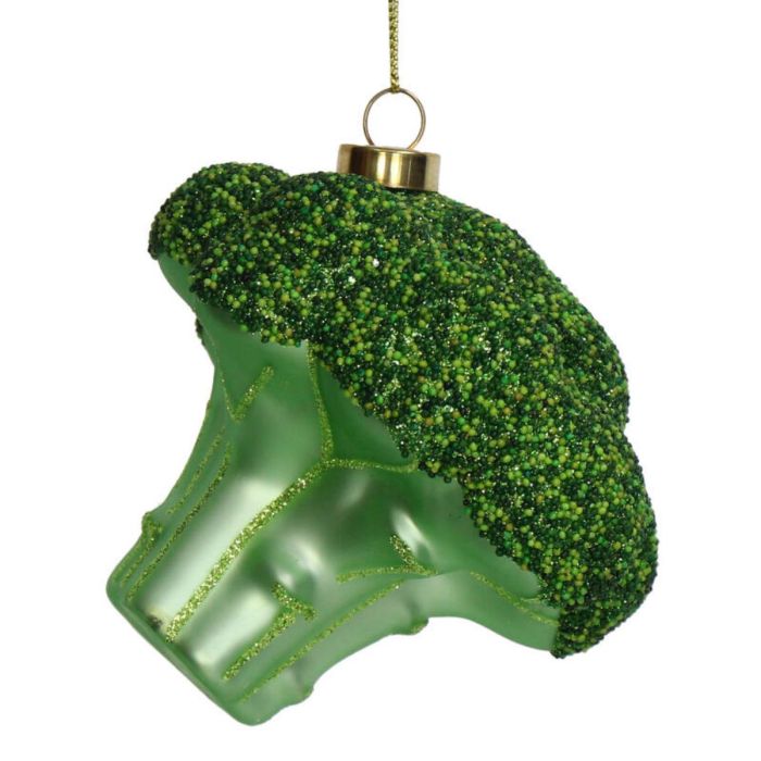 ORNAMENT BROCCOLI GLAS GROEN 9.5CM