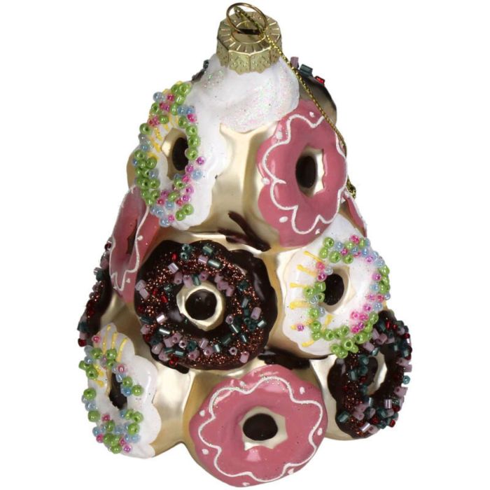 ORNAMENT DONUTS GLASS MULTI 12.7CM