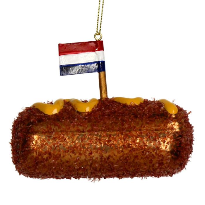 ORNAMENT CROQUETTE GLASS BROWN 10CM