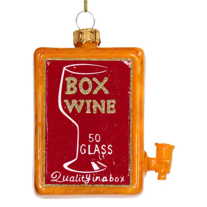 ORNAMENT WIJNKIST GLAS ROOD 8.6CM