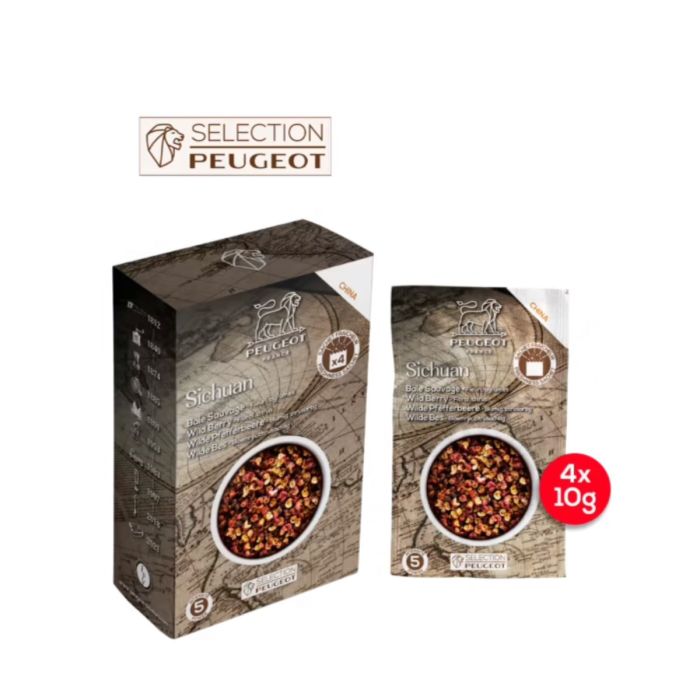PEUGEOT EPICES 4 ZAKJES SICHUAN RODE PEPER 40 G