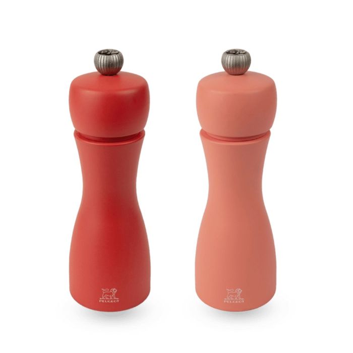 PEUGEOT TAHITI DUO PEPER- EN ZOUTMOLEN VUUR / ORANJE 15CM