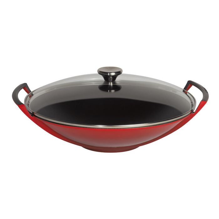 Le Creuset Wok met glazen deksel Kersenrood Ø 36 cm 