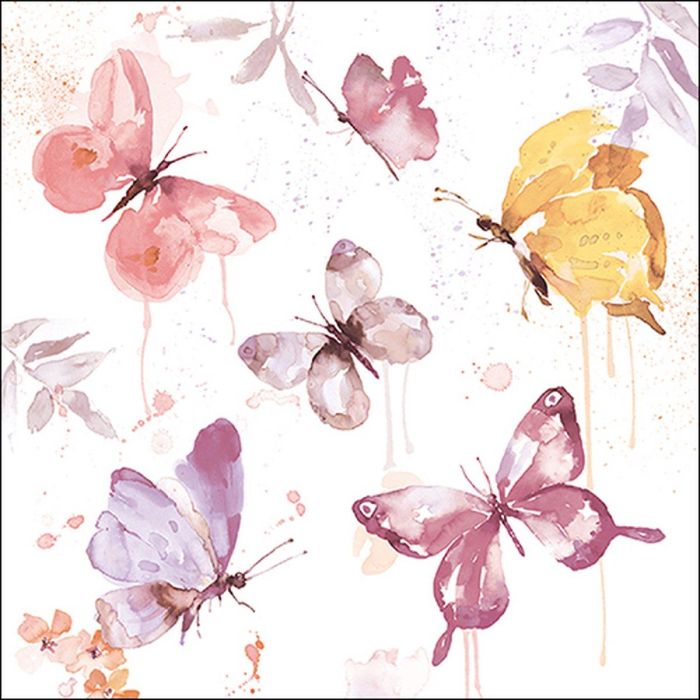 Ambiente Servetten Butterfly Rose