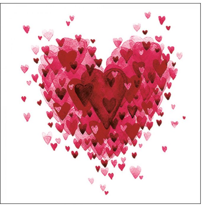 Ambiente Servetten Heart of Heats Red 