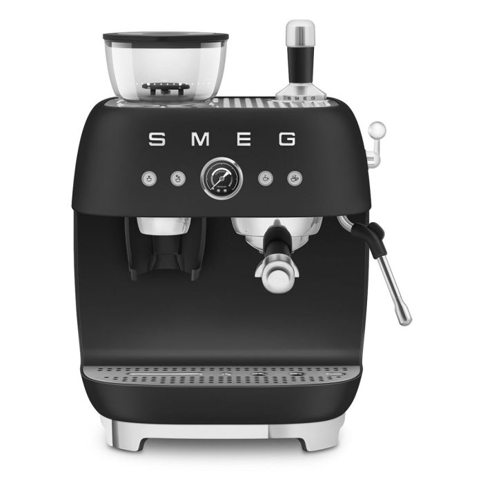 SMEG ESPRESSOMACHINE MET GEÏNTEGREERDE MOLEN MAT ZWART