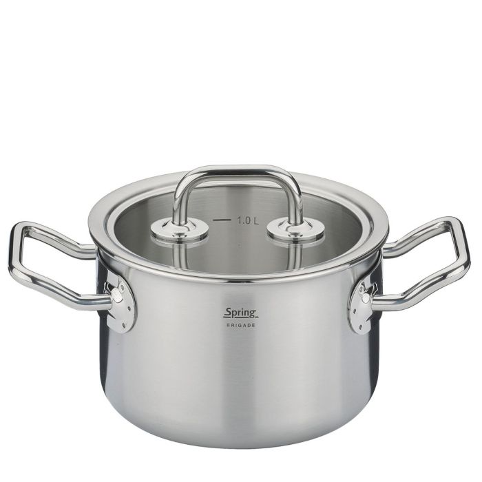 SPRING KOOKPAN BRIGADE BASIC 14CM MET GLAZEN DEKSEL