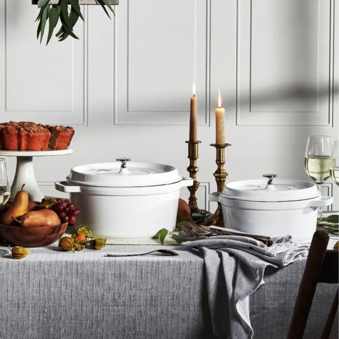 STAUB COCOTTE  26 cm / 5,25ltr ROND, PUUR WIT