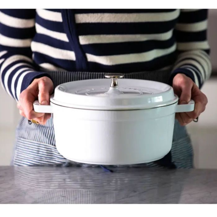 STAUB COCOTTE  26 cm / 5,25ltr ROND, PUUR WIT
