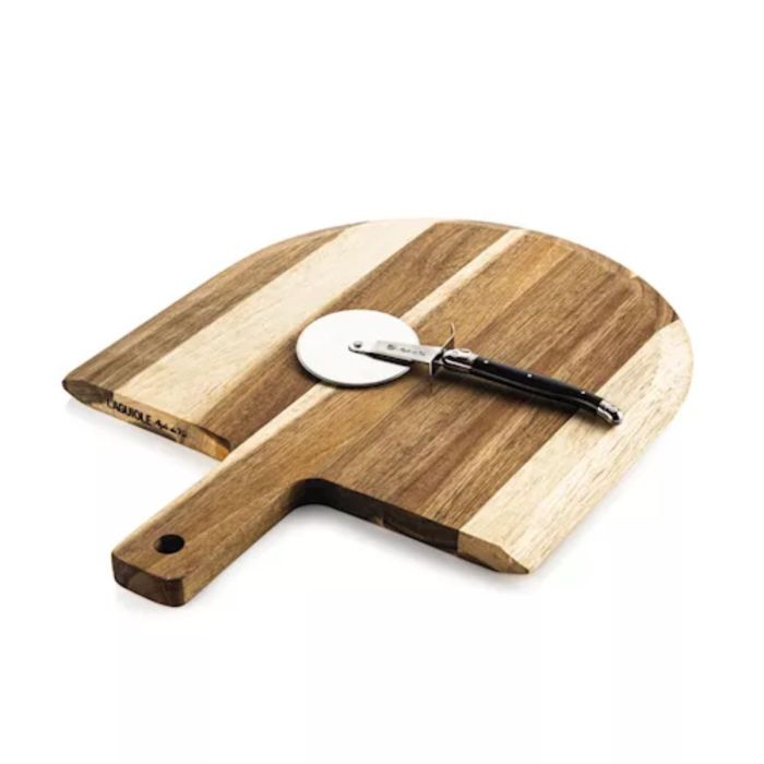 STYLE DE VIE PIZZASNIJDER ZWART MET PLANK ACACIA