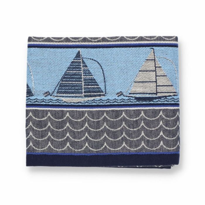 Bunzlau Castle Theedoek Boat Dark Blue