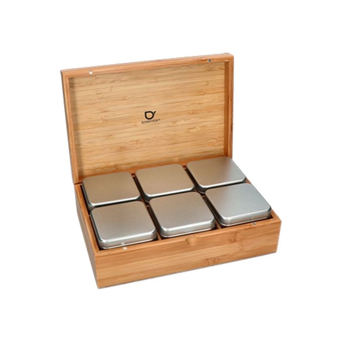 Bredemeijer Theedoos Bamboe met 6 blikjes 