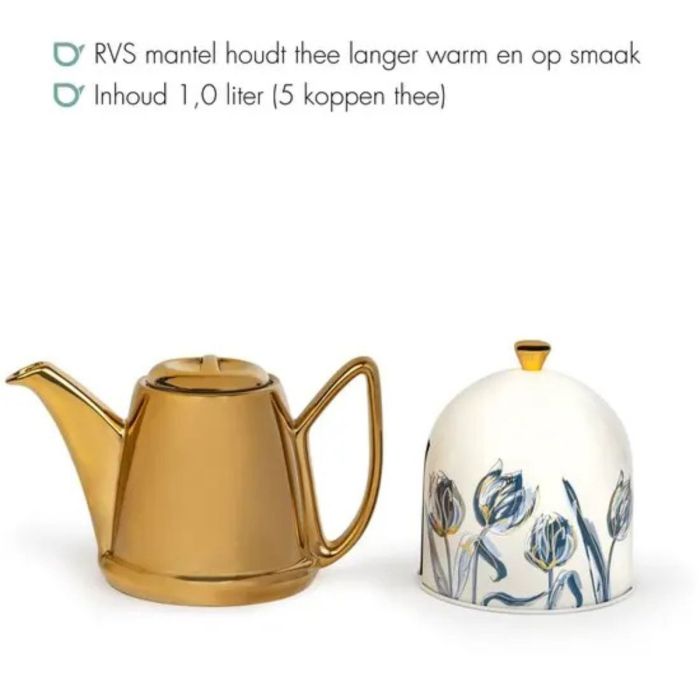 Bredemeijer Theepot Cosy Manto Tulip 1,0L Goudkleurig